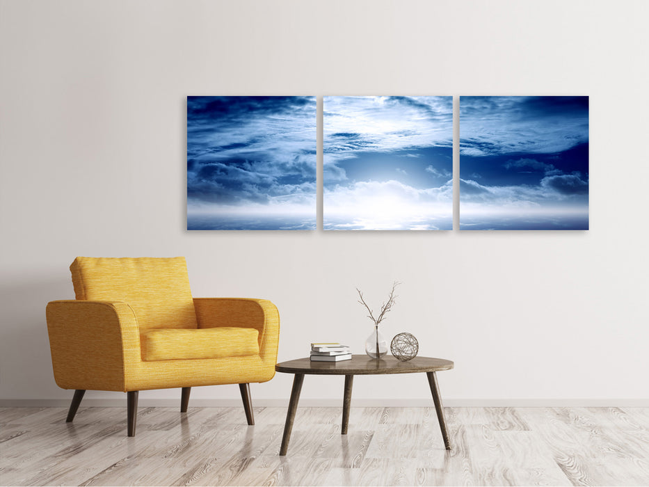 Panoramic 3-piece canvas picture Mystical Sky