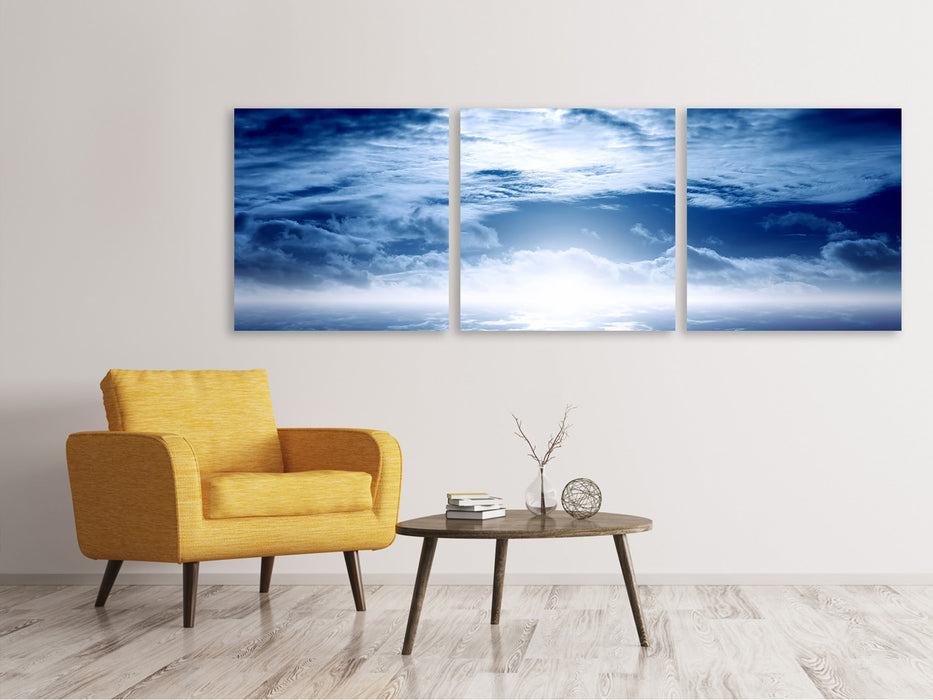 Panoramic 3-piece canvas picture Mystical Sky