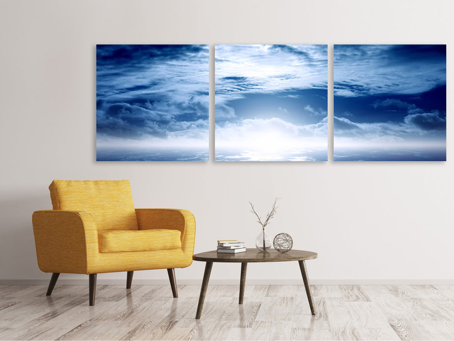 Panoramic 3-piece canvas picture Mystical Sky