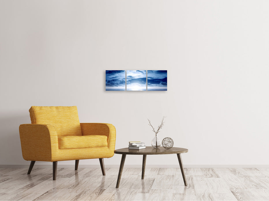 Panoramic 3-piece canvas picture Mystical Sky