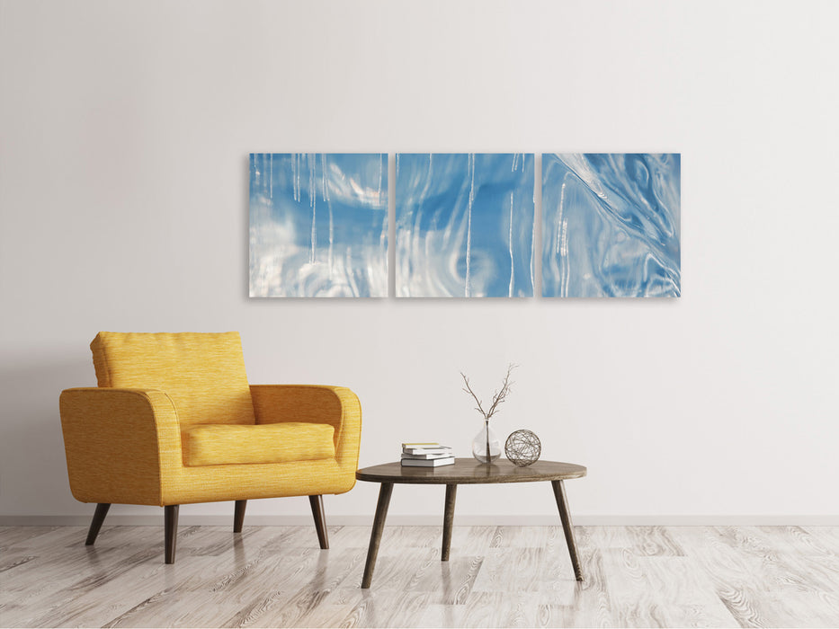 Panoramic 3-piece canvas picture The ice of Lake Baikal