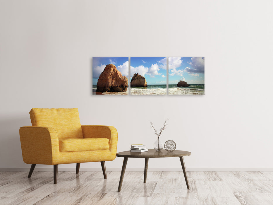 Panoramic 3-piece canvas picture Beach thoughts