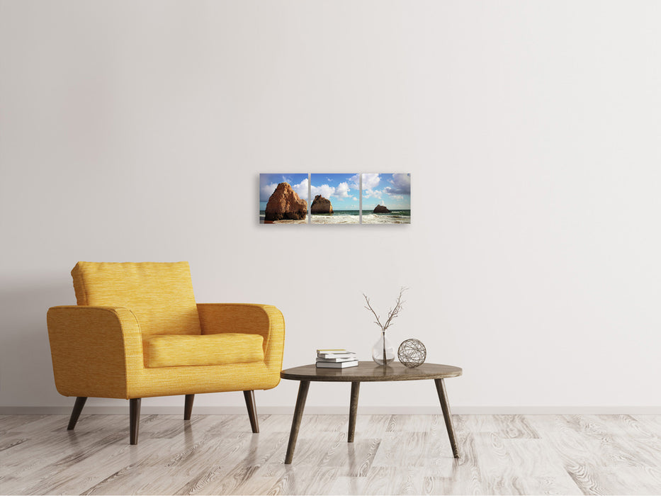 Panoramic 3-piece canvas picture Beach thoughts