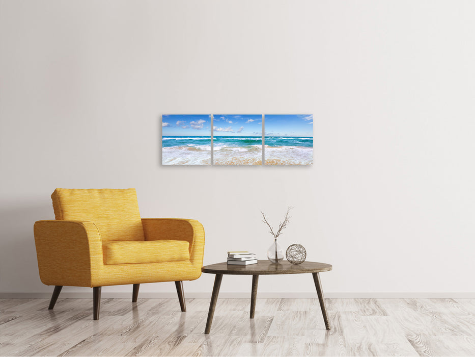 Panoramic 3-piece canvas picture The tides and the sea