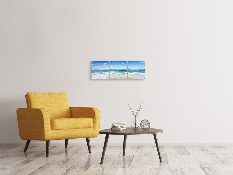 Panoramic 3-piece canvas picture The tides and the sea