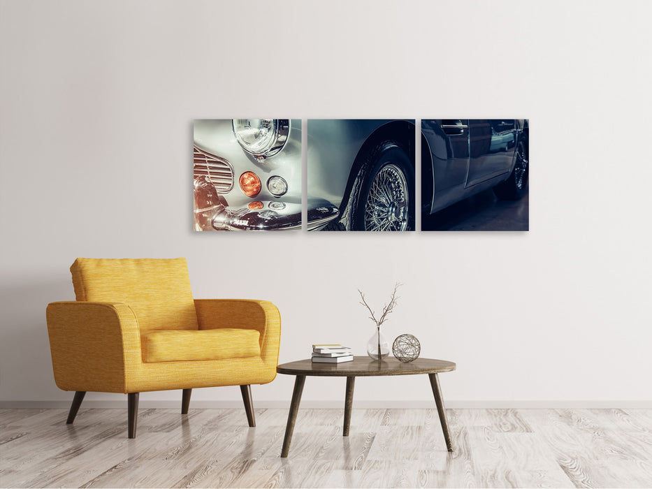 Panorama Leinwandbild 3-teilig Classic Car