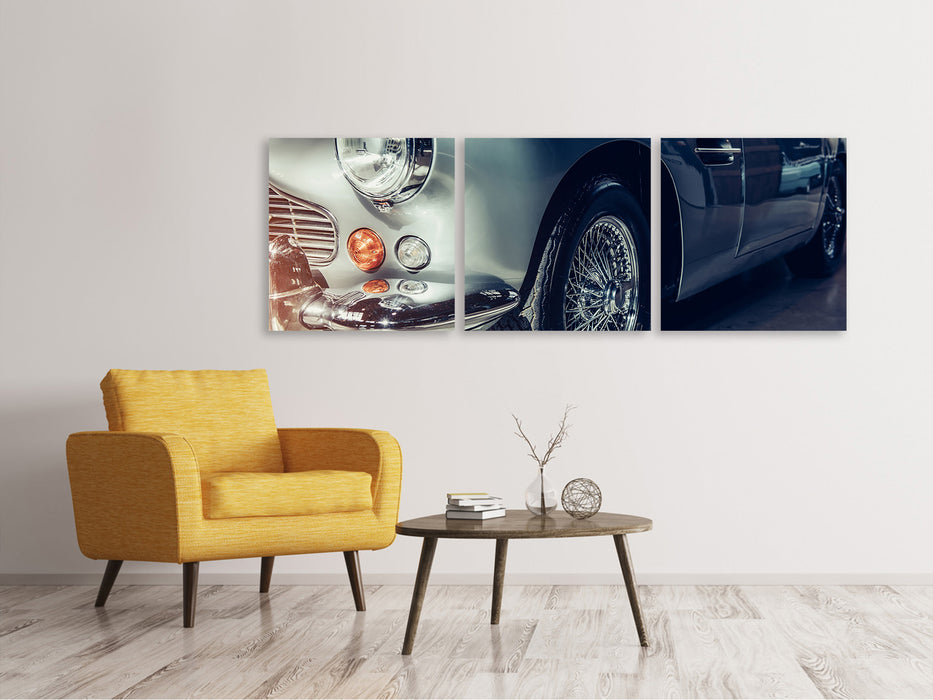 Panorama Leinwandbild 3-teilig Classic Car