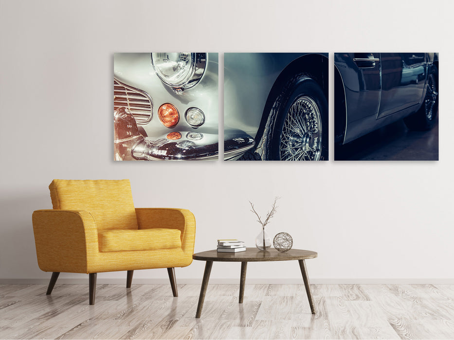 Panorama Leinwandbild 3-teilig Classic Car