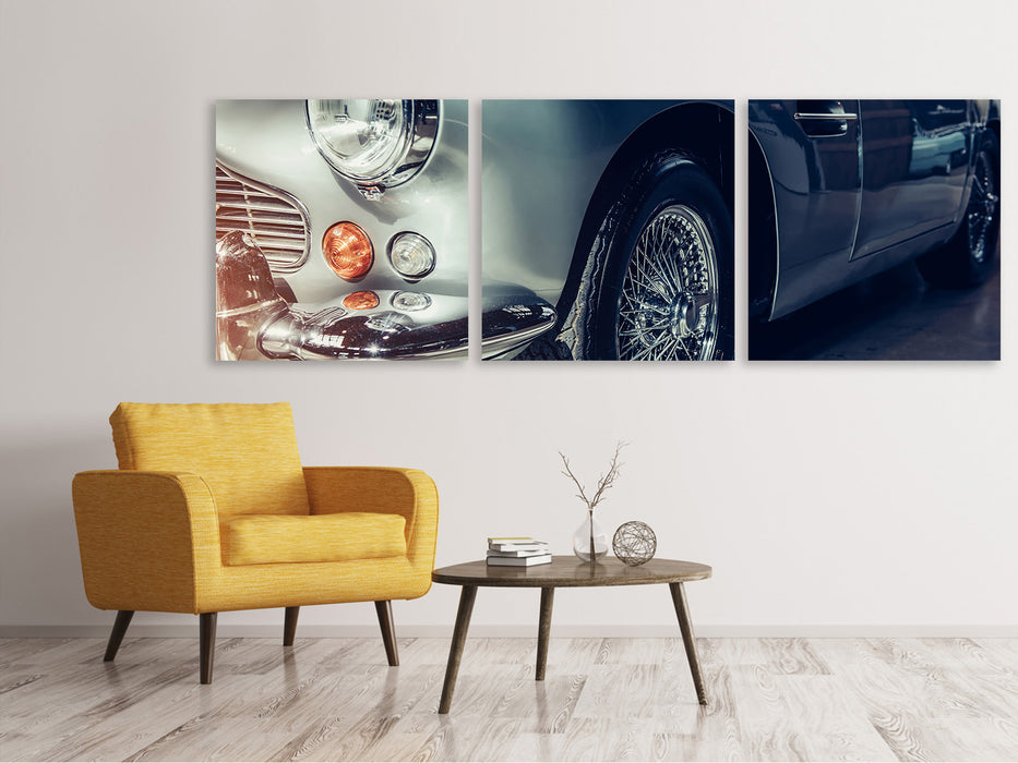 Panorama Leinwandbild 3-teilig Classic Car