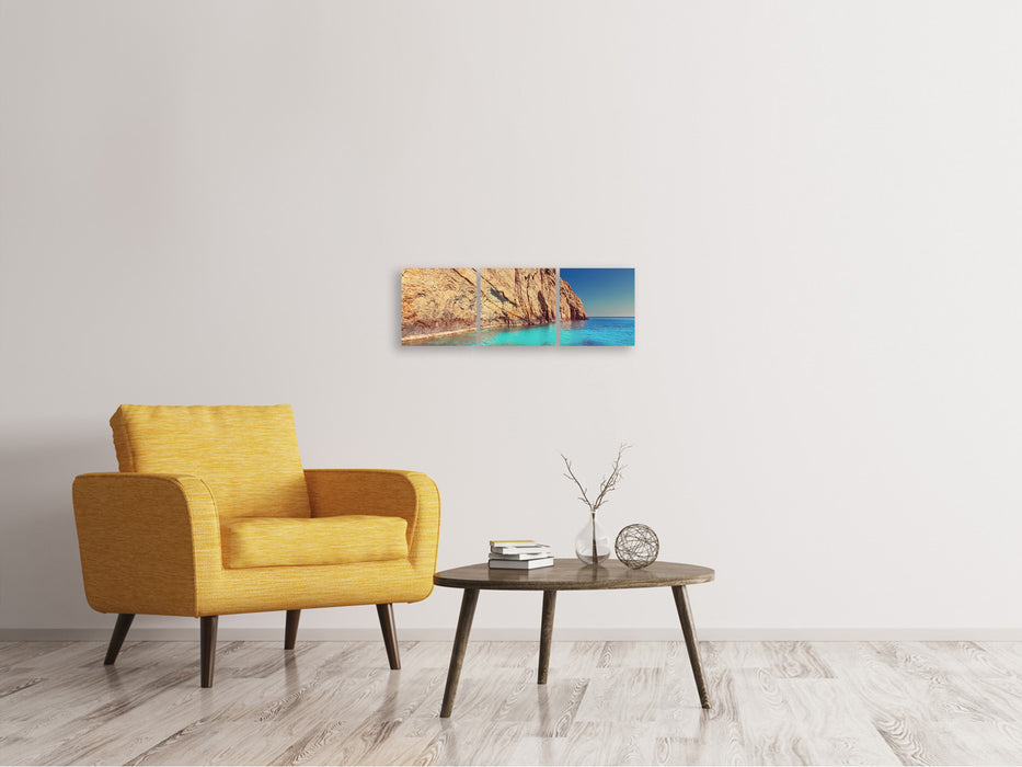 Panoramic 3-piece canvas picture water