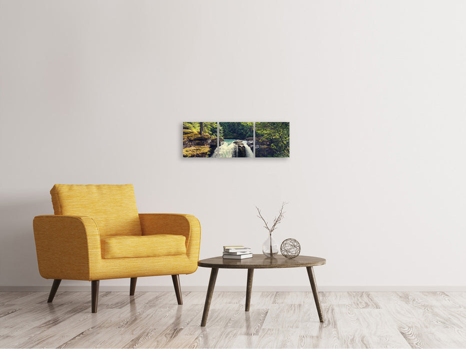 Panoramic 3-piece canvas picture river flow