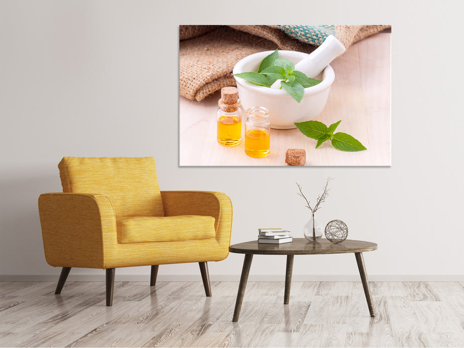 Canvas print body oil