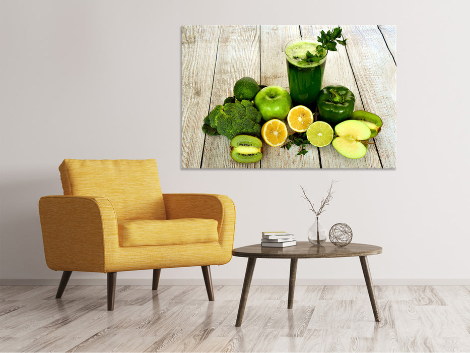 Canvas print Ingredients of green smoothie