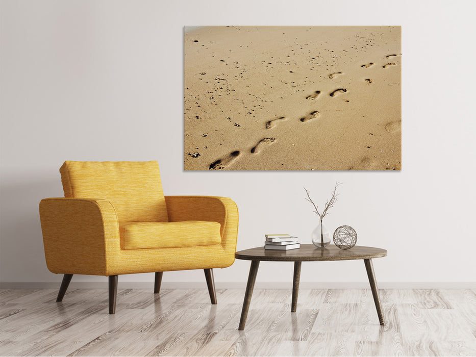 Canvas print Footprints in the sand