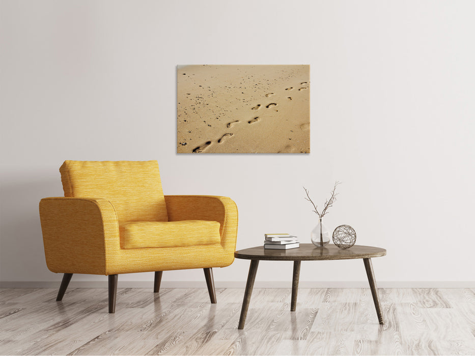 Canvas print Footprints in the sand