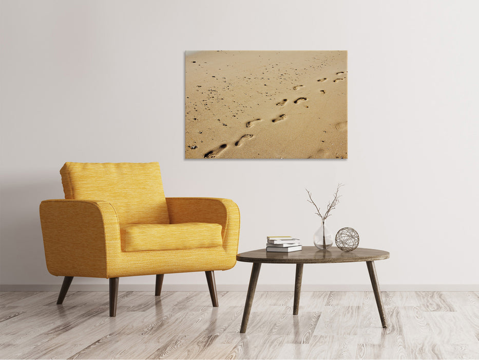 Canvas print Footprints in the sand