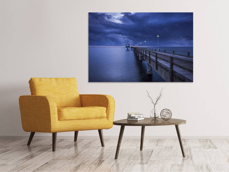 Canvas print Pier at night