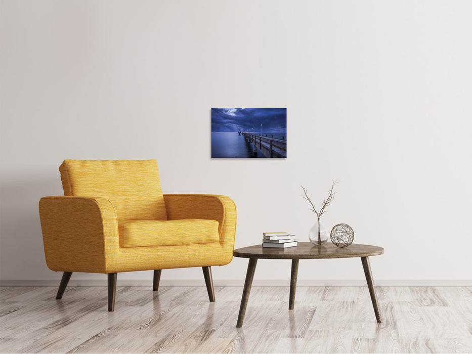 Canvas print Pier at night