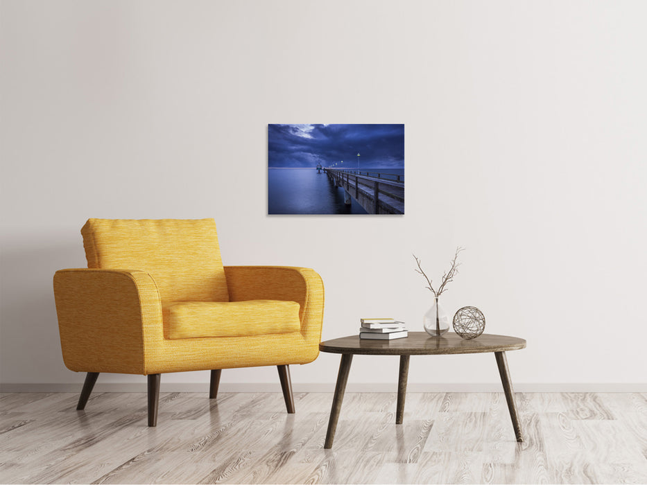 Canvas print Pier at night