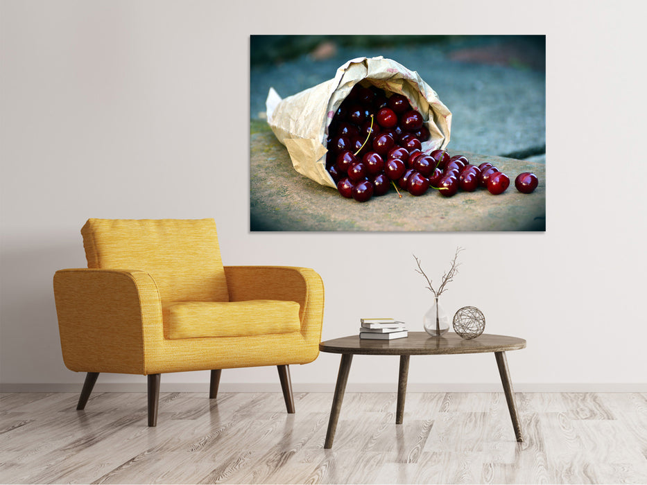 Canvas print A bag of cherries