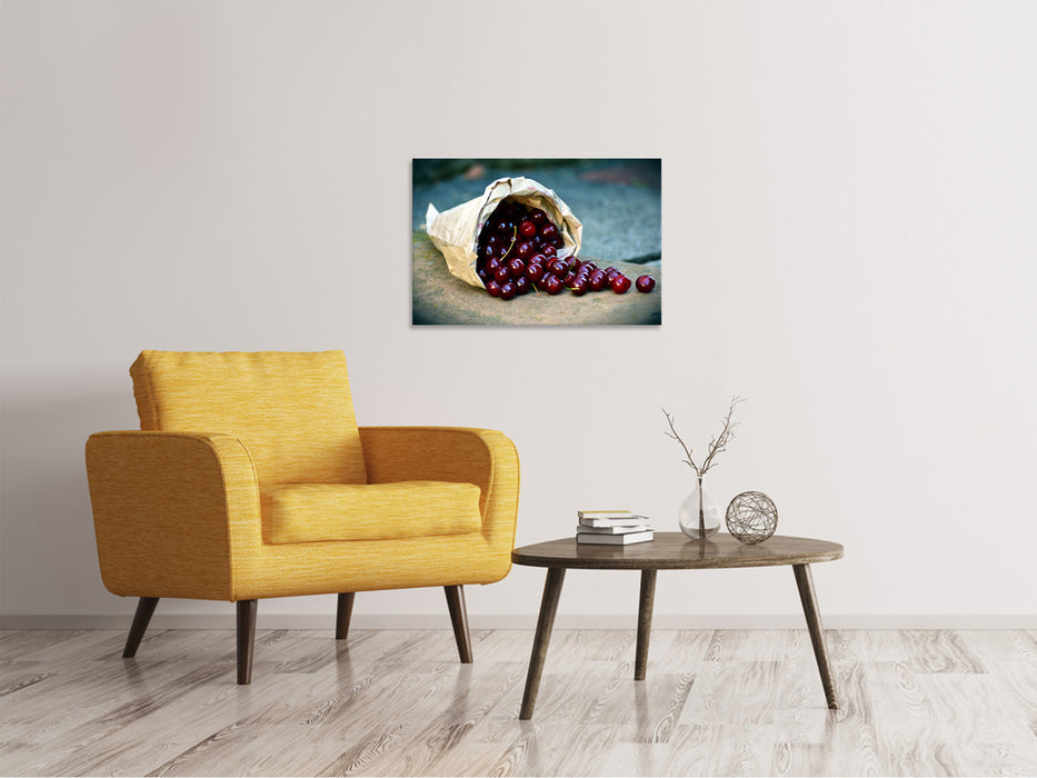 Canvas print A bag of cherries