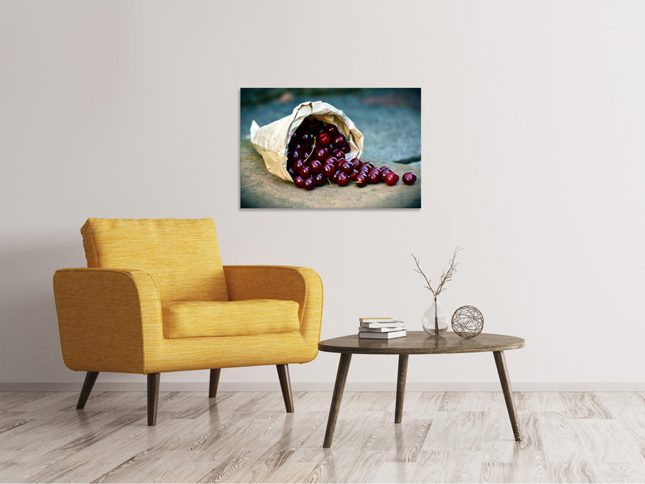 Canvas print A bag of cherries