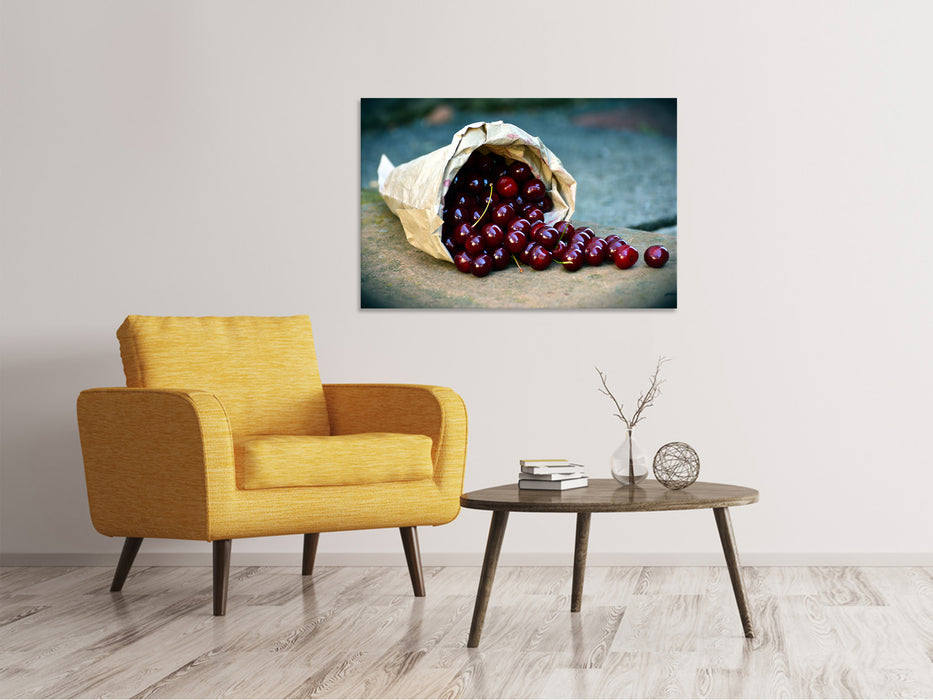 Canvas print A bag of cherries