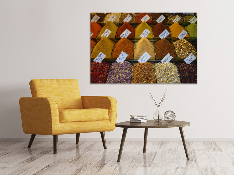 Canvas print Spices on the market