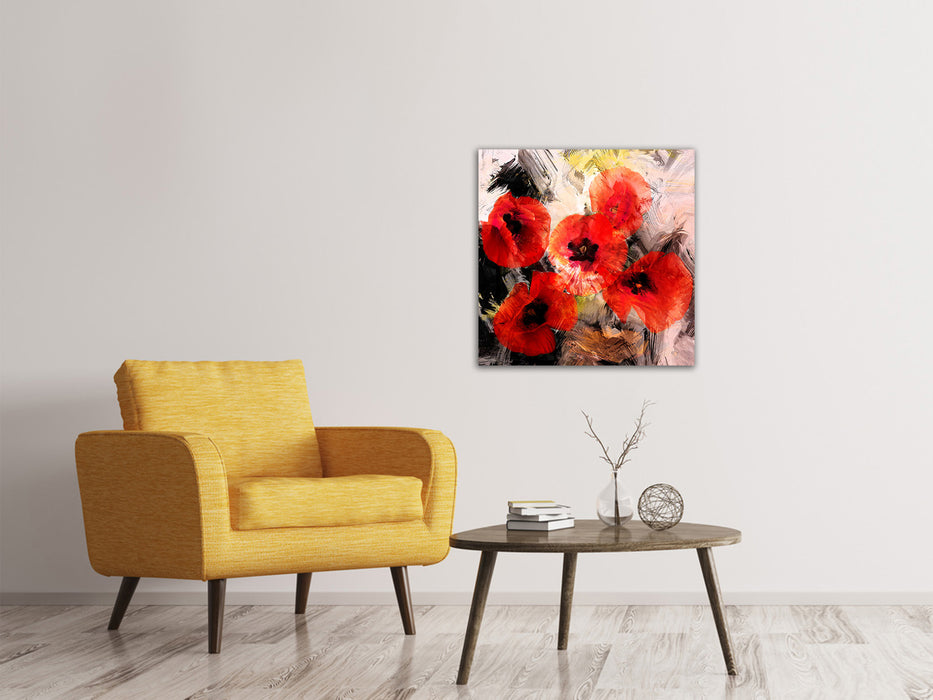 Canvas print poppy painting