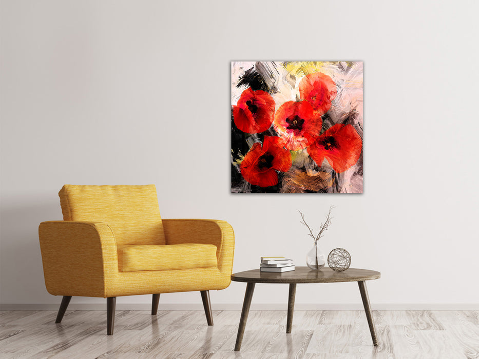 Canvas print poppy painting