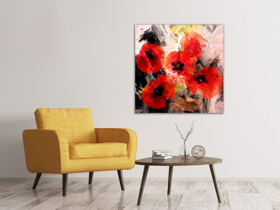 Canvas print poppy painting