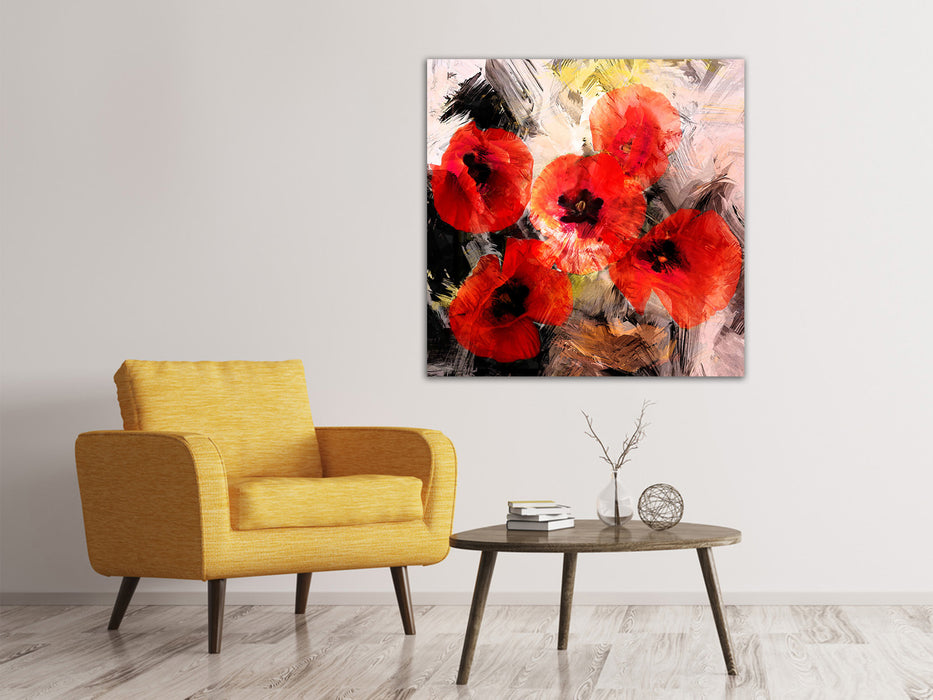 Canvas print poppy painting