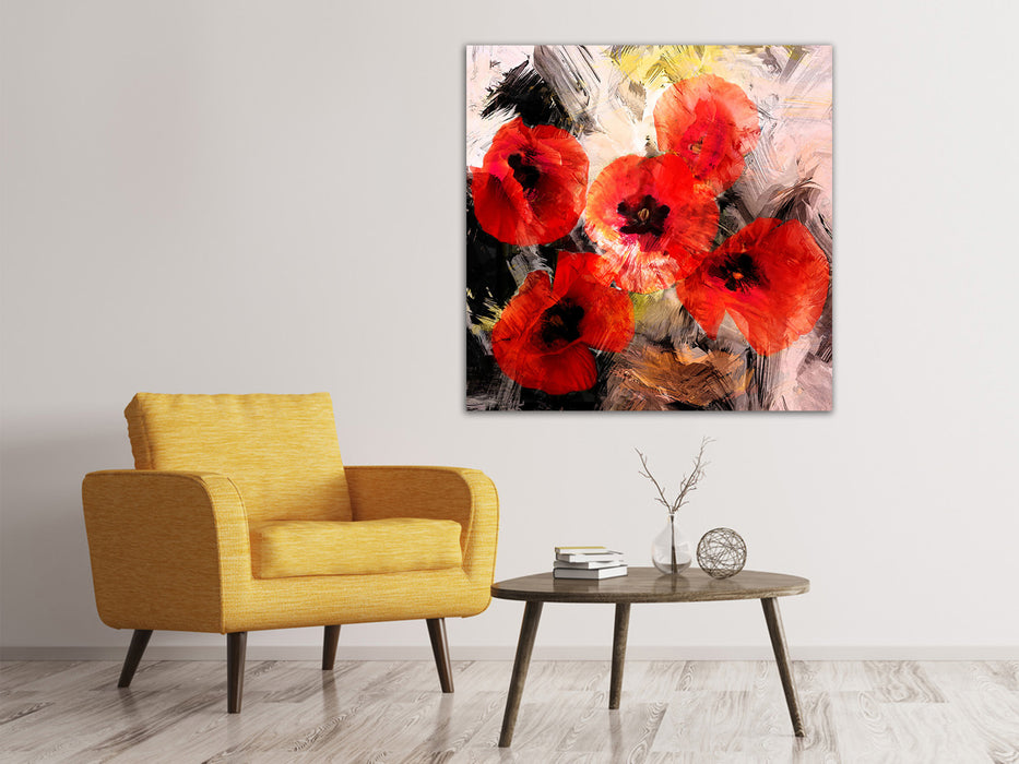 Canvas print poppy painting