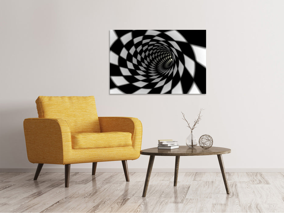 Leinwandbild Abstrakter Tunnel Black u0026 White