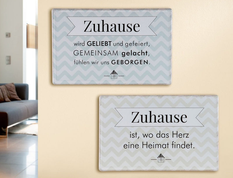 Tolles Metallschild , Modell Zuhause ist..., Material Metall , Maße 30 x 19 cm, weiß grau, ideal für Küche, Flur, Cafe, Cafeteria oder einfach Zuhause.