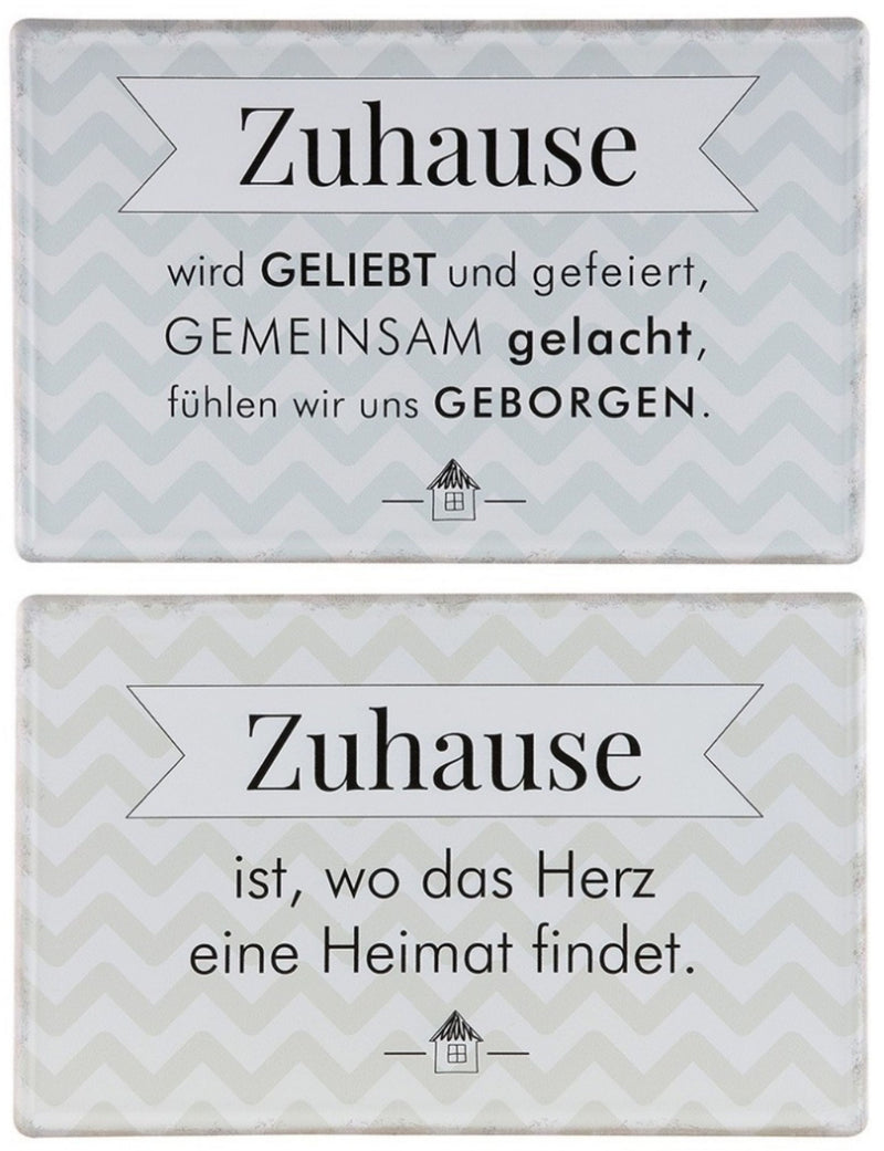 Tolles Metallschild , Modell Zuhause ist..., Material Metall , Maße 30 x 19 cm, weiß grau, ideal für Küche, Flur, Cafe, Cafeteria oder einfach Zuhause.