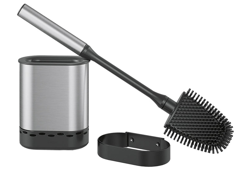 METALTEX WC-Garnitur Cleany Silikon flach flexibel 47,5x7,5x13 cm Edelstahl/schwarz