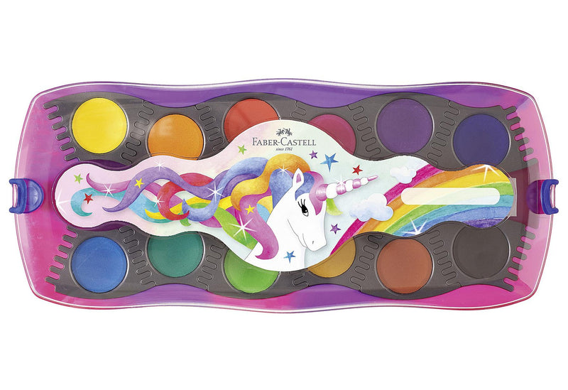 FABER CASTELL Farbkasten Connector Einhorn 12er+ Deckweiß