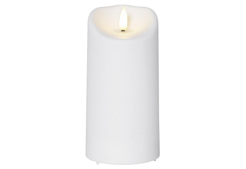 STAR TRADING LED Kerze Outdoor Flamme 15x7,5cm weiß