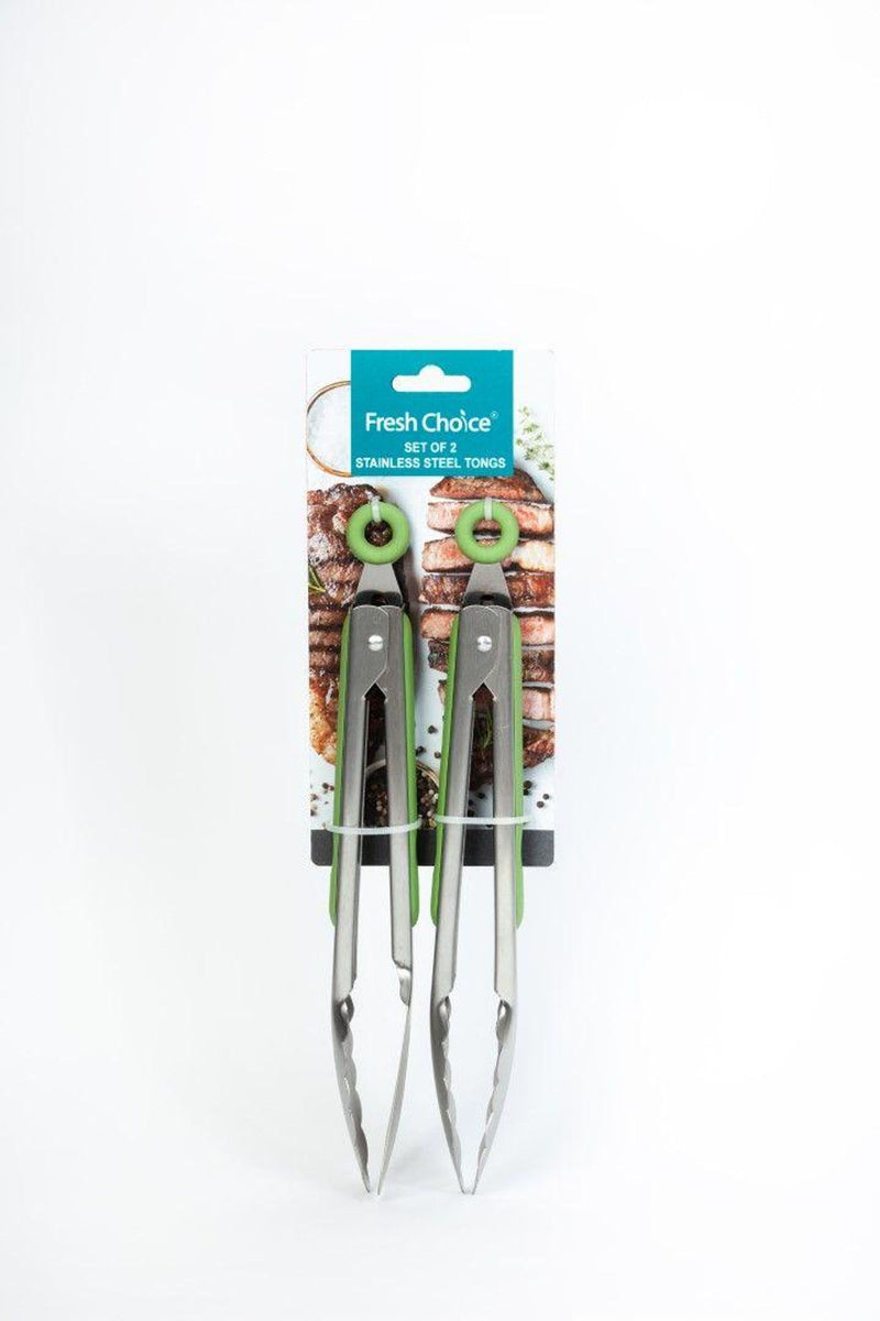 FRESH CHOICE Zange 27cm 2er-Set grün Edelstahl