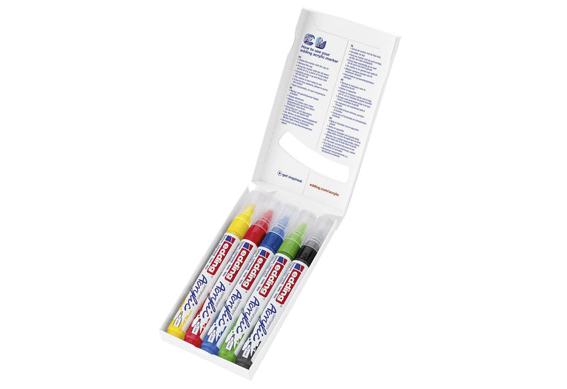 EDDING Acrylic Marker 5100 medium basic 5Stück