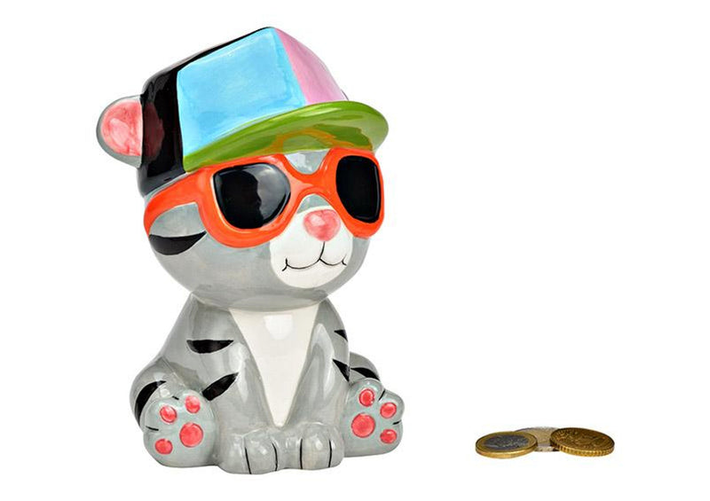 Spardose Katze Keramik 11x16x10cm