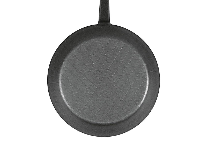 TURK Servierpfanne schmiedeeisern Ø24cm mit gebogenem Stiel und hohem Rand schwarz