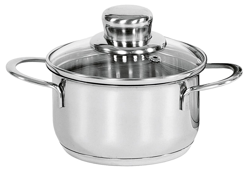 KARL KRÜGER Bratentopf Saturn mit Glasdeckel 0,5 l Ø12cm Edelstahl