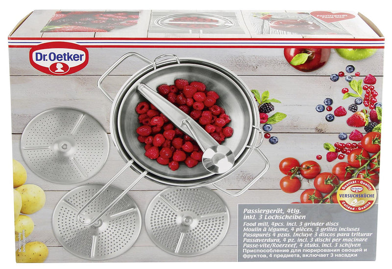 Dr. Oetker Passiergerät Edelstahl inkl. 3 Lochscheiben