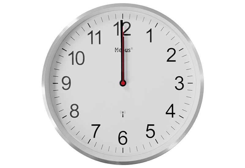 MEBUS Funk Wanduhr Ø30cm Aluminium