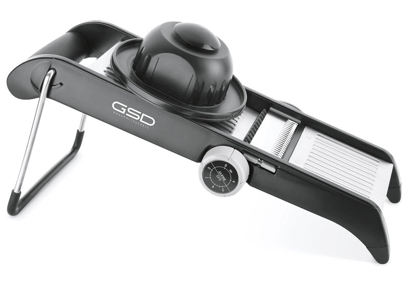 GSD Profi Mandoline aus Edelstahl mit schwarzem Rahmen