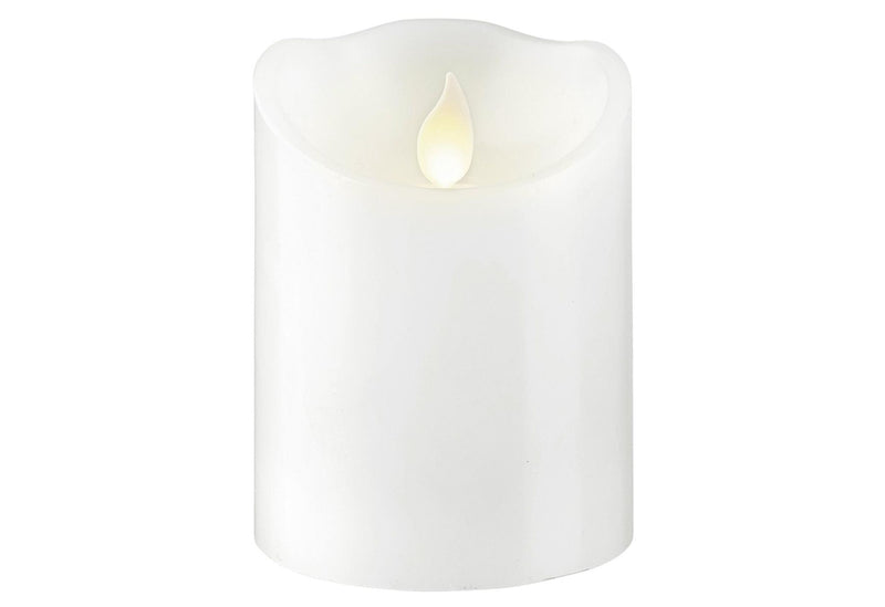 STAR TRADING LED-Kerze Twinkel Wachs 7,5x7,5x10cm weiß