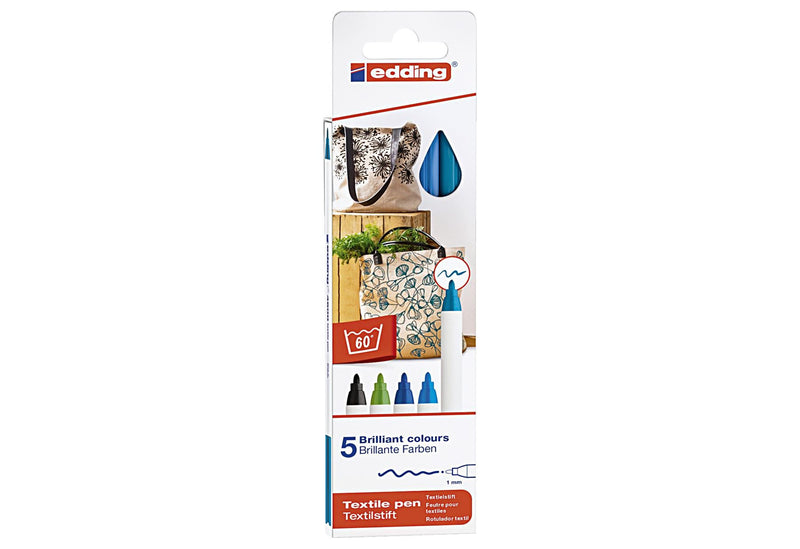 EDDING Textilstift cool colours 4600 1mm 5er Pack