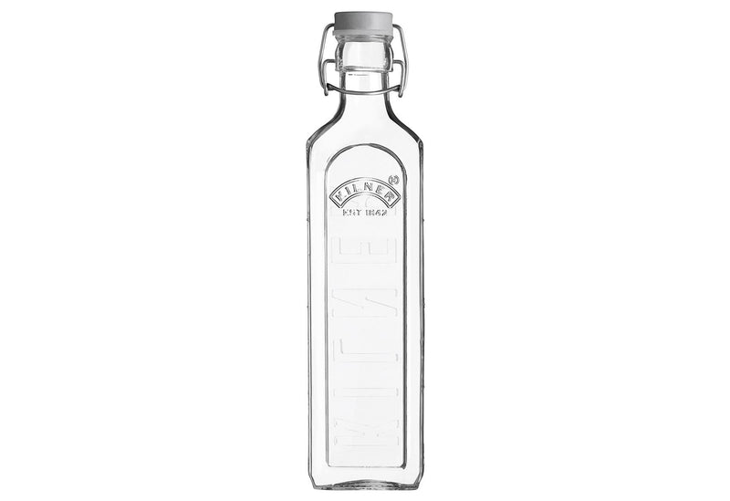 Glasflasche mit Bügelverschluß, eckig, 1 Liter